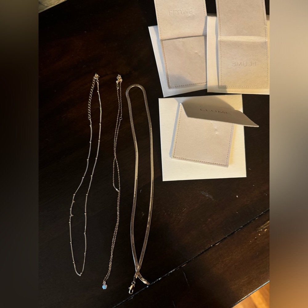 Set of 3 chains, each 18k plated gold. Brand new